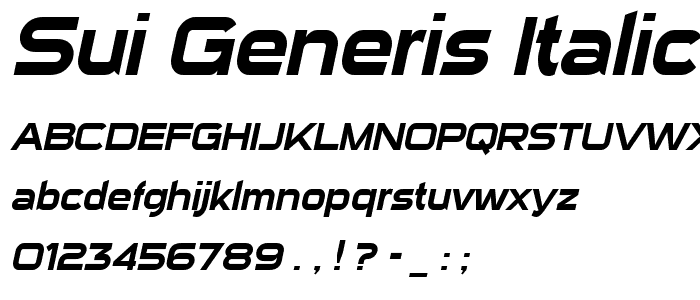 Sui Generis Italic font